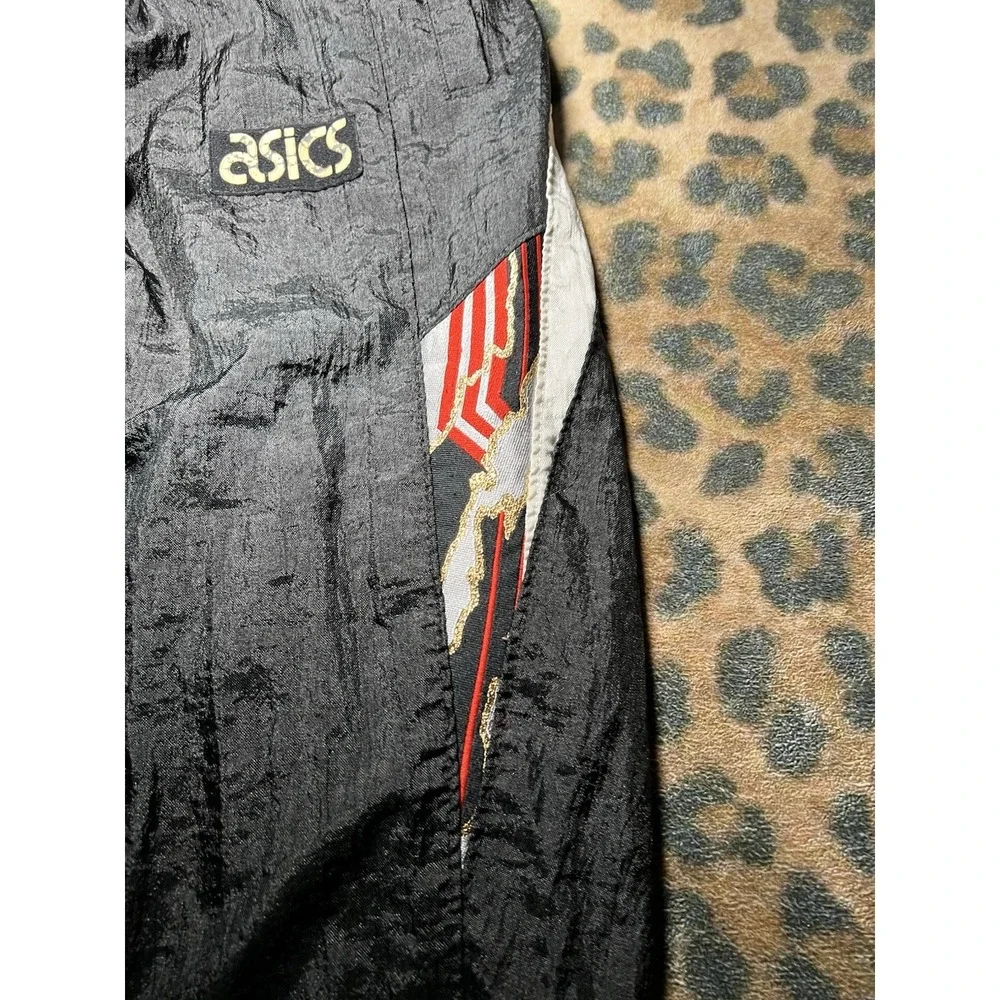 Asics Joggers Mens Medium Track Pants Black Vintage